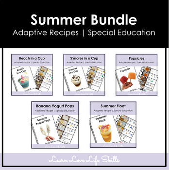 Preview of Summer Adapted Cooking Recipe BUNDLE | REAL Pictures | Special Education