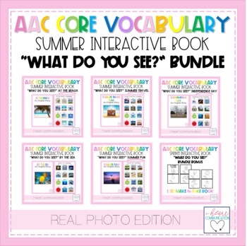 Preview of AAC Core Vocabulary Activities | What Do You See? Adaptive Books | SUMMER BUNDLE