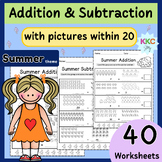 Summer Addition &Subtraction With Pictures Within 20 Math 