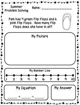 Preview of Summer Addition & Subtraction Word Problems (Kindergarten/First)