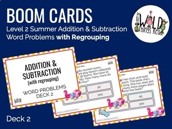 Preview of Addition & Subtraction Word Problems w/Regrouping BOOM Cards