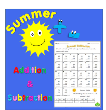 Preview of Summer Addition & Subtraction Worksheets.