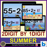 Summer Addition and Subtraction 2 Digit By 1 Digit Math Bo