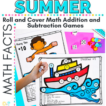 Preview of End of Year | Summer Addition & Subtraction Dice Games | First Grade Review