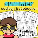 Summer Addition and Subtraction to 20 Fact Fluency Practic