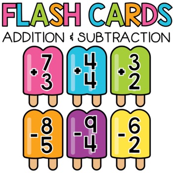 Preview of Summer Addition and Subtraction Flash Cards Facts within 10