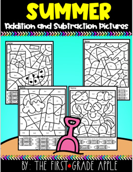 Summer Addition and Subtraction Pictures Bundle by The First Grade Apple
