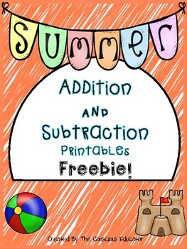 Preview of Summer Addition and Subtraction Printables-Freebie!