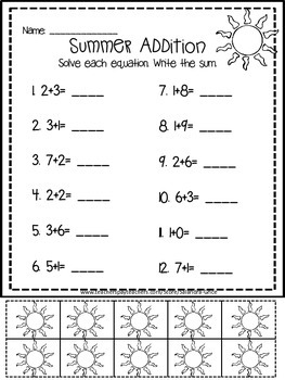 Summer Addition and Subtraction Printables and Games by Salandra Grice