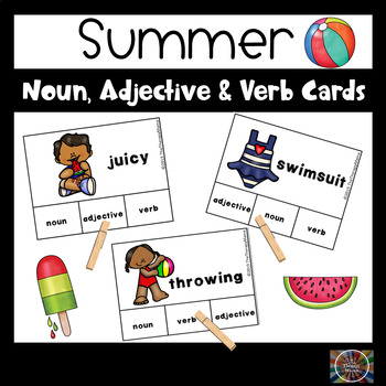 Preview of Summer Parts of Speech Task Cards