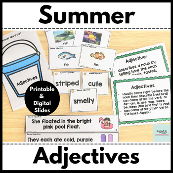 Preview of Summer Adjectives Activities for Grammar in Speech and Language Therapy