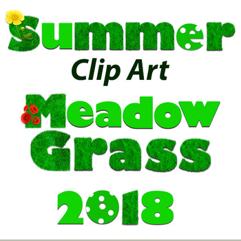 Preview of Summer Alphabet Clip Art: Letters, Numbers and Symbols. Meadow Grass