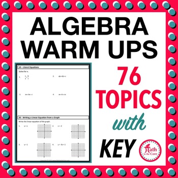 Preview of Algebra Warm Ups