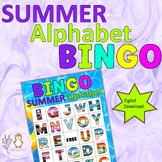 Summer Alphabet Bingo Cards Beach Alphabet Activity Game - 5x5
