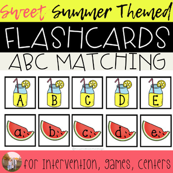 Preview of Summer Alphabet Flashcards for Centers - Games - Intervention - Handwriting