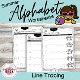 Summer Alphabet Line Tracing Worksheets: Fun Preschool Pre