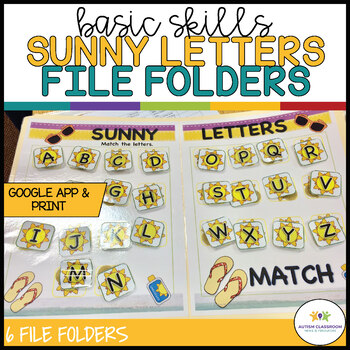 Preview of Summer Alphabet Matching File Folders: Print & Distance Learning