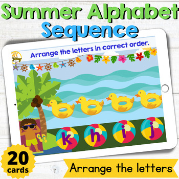 Preview of Summer Alphabet Sequence Ascending Order Boom Cards