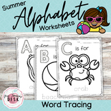 Summer Alphabet Word Tracing Worksheets: Fun Preschool Pho