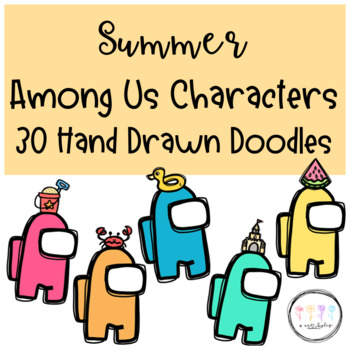 Back to School & School Supplies Among Us Characters I Hand Drawn Doodles