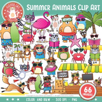 Preview of Summer Animals Clipart