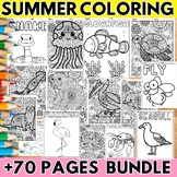 Summer Animals Coloring Pages Activities - End of the Year