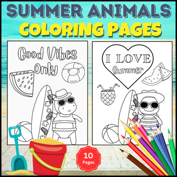 Summer Animals Coloring Pages - End of The Year & Summer Vacation ...