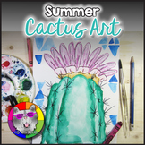 Summer Art Lesson, Watercolor Cactus Art Project Activity 