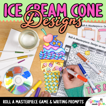 Preview of Summer Art Activity: Ice Cream Art Projects, Roll A Dice Game, and Art Sub Plans