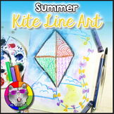 Summer Art Project, Kite Line Art Activity Lesson for Primary
