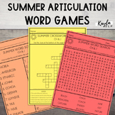 Summer Articulation Word Games