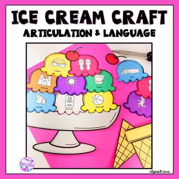 Preview of Summer Articulation and Language Ice Cream Craft