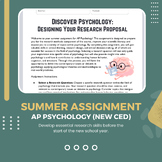 Summer Assignment, AP Psychology (NEW CED FOCUS)