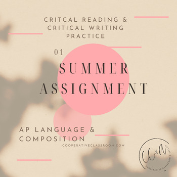 Preview of Summer Assignment No. 1 TLC Ch. 1-3(4) (*AP Language) and Ancillaries
