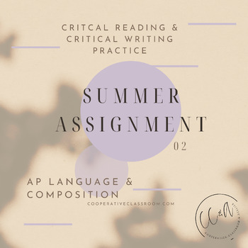Preview of Summer Assignment No. 2 Memoir Choice (*AP Language) and Ancillaries