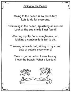 Summer: At the Beach Fluency Activities by LMN Tree | TpT