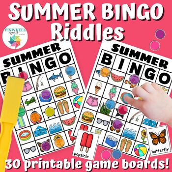 Preview of Summer BINGO Inferencing Riddles Speech Therapy Printable Language Activity