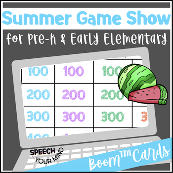 Preview of Summer Language Boom Cards™ Game Show for Pre-K & Elementary