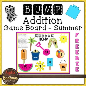 Preview of Summer BUMP Addition Math Game - Freebie
