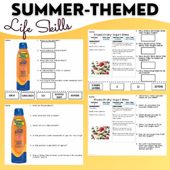 Summer BUNDLE- Life Skills - Functional Text - Special Education ...