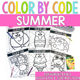 Summer Back to School Color by Code Addition and Subtracti