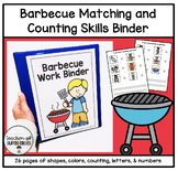 Summer Barbecue Matching and Counting Binder (Colors, Lett
