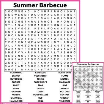 Preview of Summer Barbecue Word Search