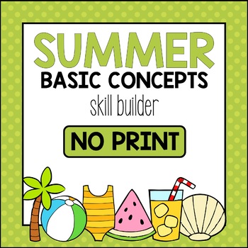 Preview of Summer Basic Concepts Skill Builder *NO PRINT & INTERACTIVE* (+ BOOM Cards)