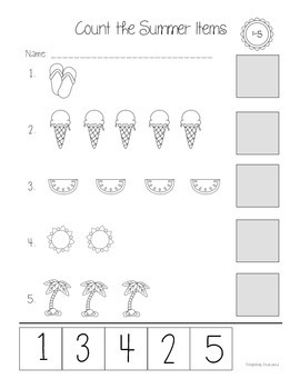 Summer Basic Math Unit for Early Elementary or Special Education