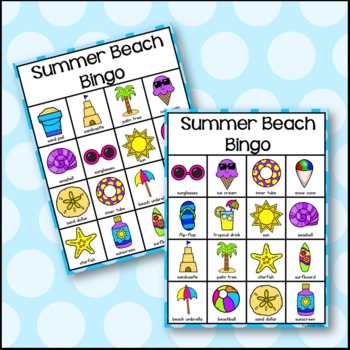 Summer Beach Bingo Game by The Purple Daisy Teaching Resources | TpT