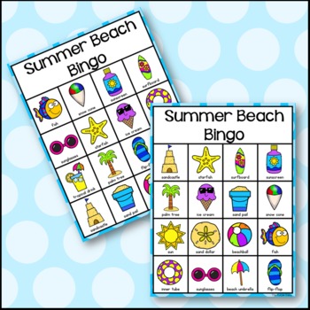 Summer Beach Bingo Game by The Purple Daisy Teaching Resources | TpT