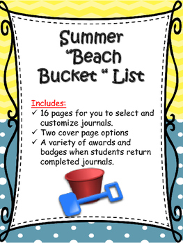 Preview of Summer Beach Bucket Goals Book