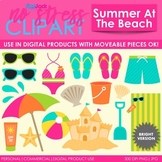 Summer Beach Clip Art Pink Set (Digital Use Ok!)