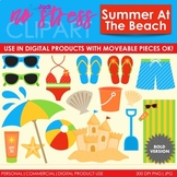 Summer Beach Clip Art Red Set (Digital Use Ok!)